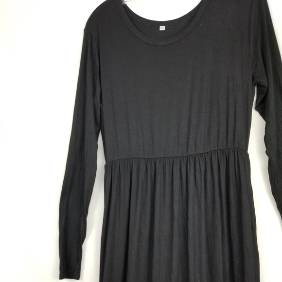 NEW Black Scoop Back Maxi Lounge Dress Sz L - Picture 5 of 10